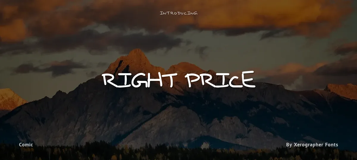 Right Price font preview