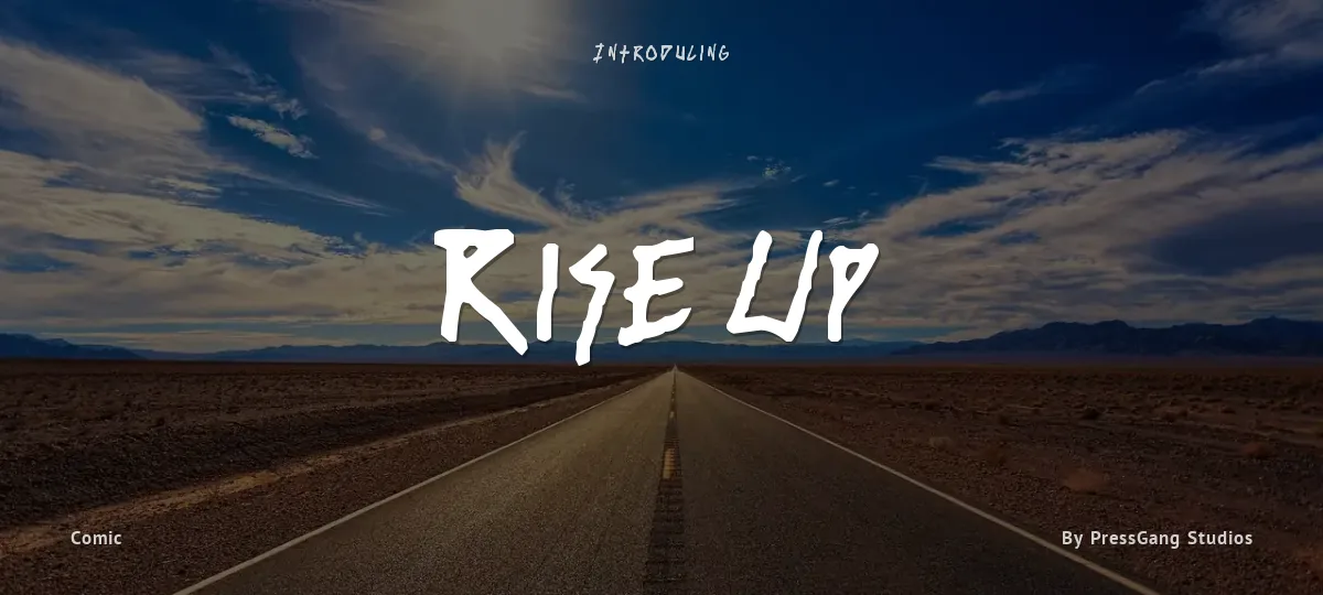 Rise Up font preview