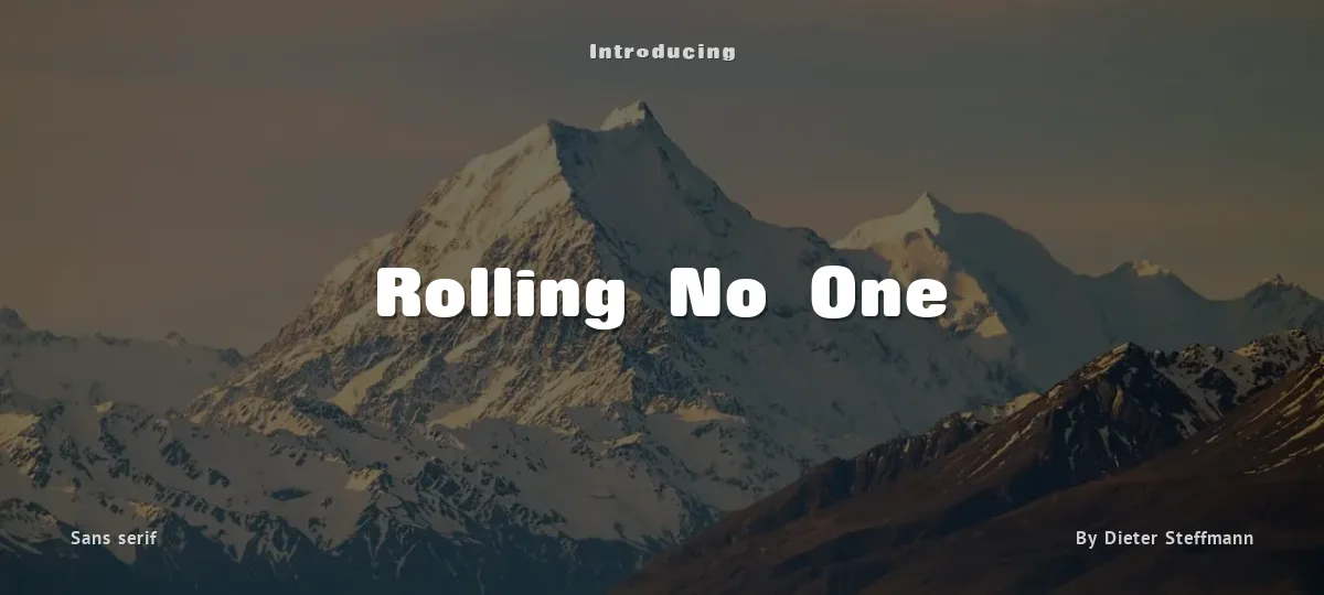 Rolling No One font preview