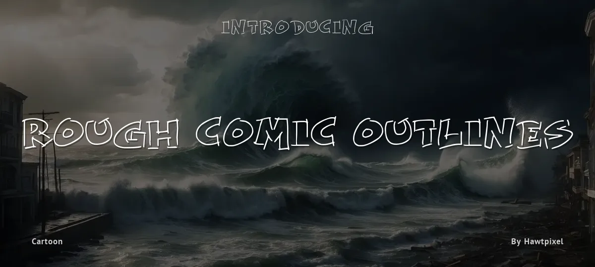 Rough Comic Outlines font preview