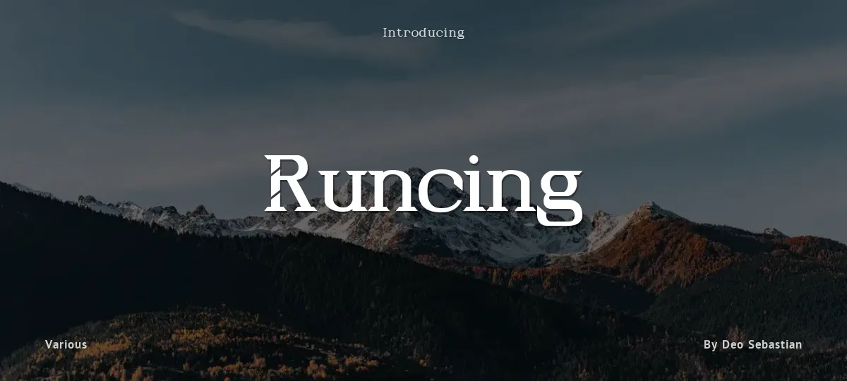Runcing font preview