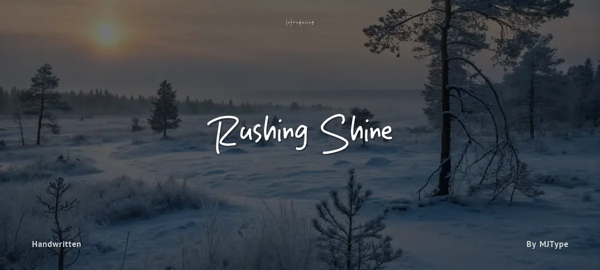 Rushing Shine font preview