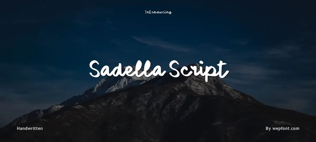 Sadella Script font preview