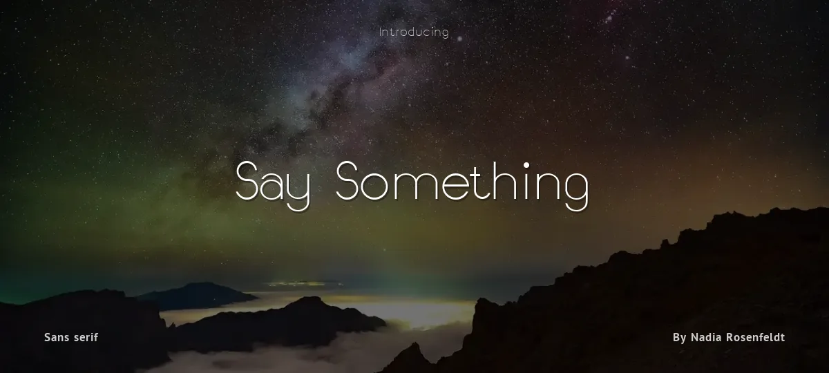 Say Something font preview