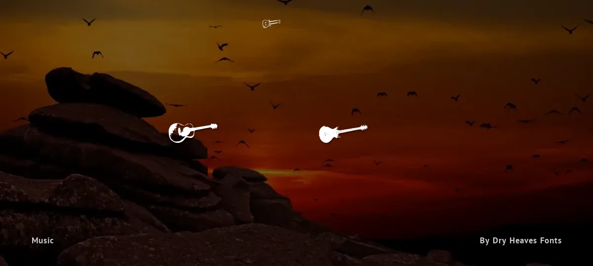 Screaming Guitar font preview