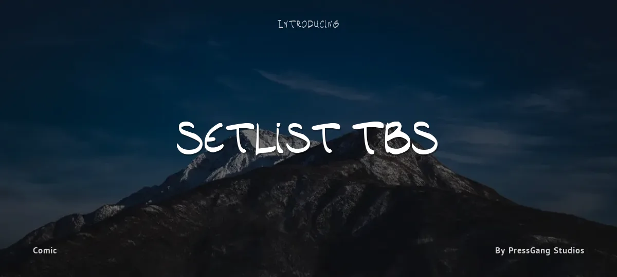 Setlist TBS font preview