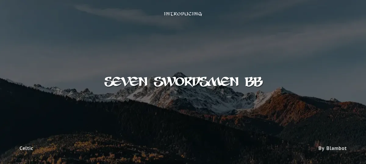 Seven Swordsmen BB font preview