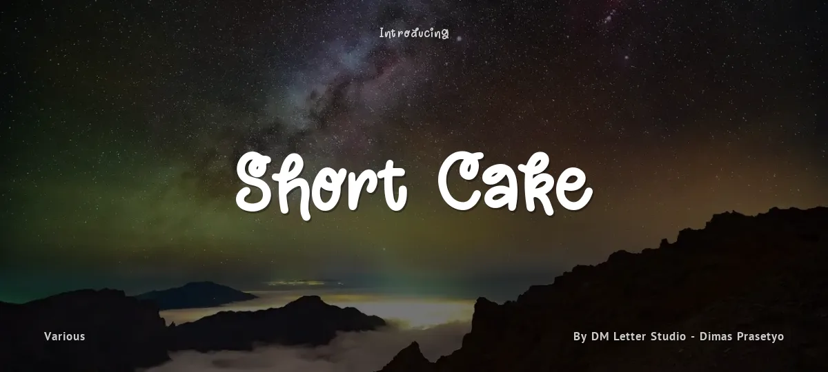 Short Cake font preview
