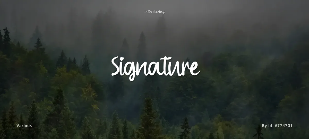 Signature font preview