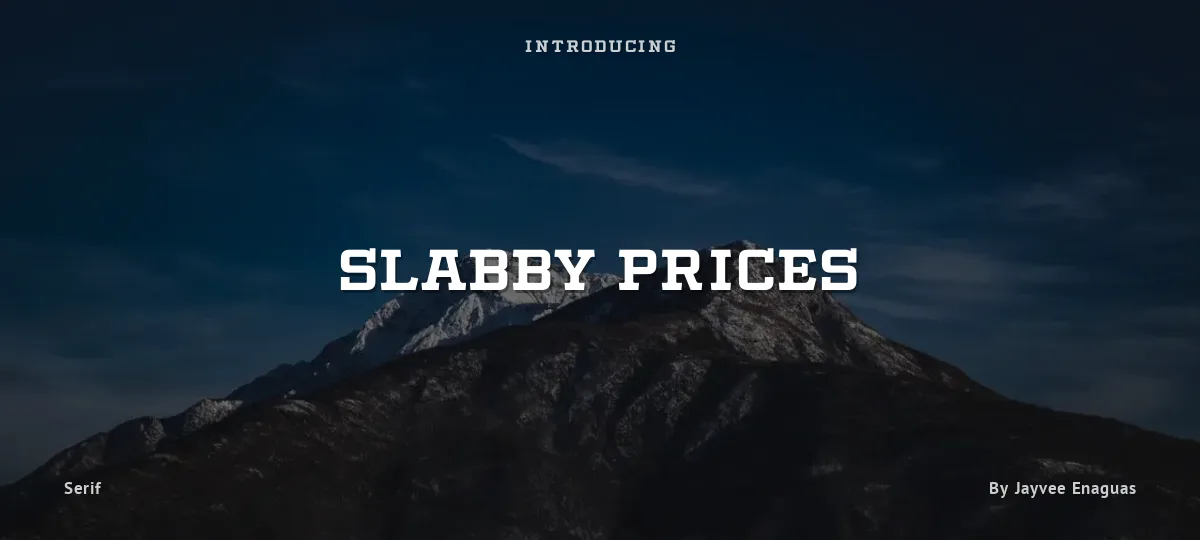 Slabby Prices font preview