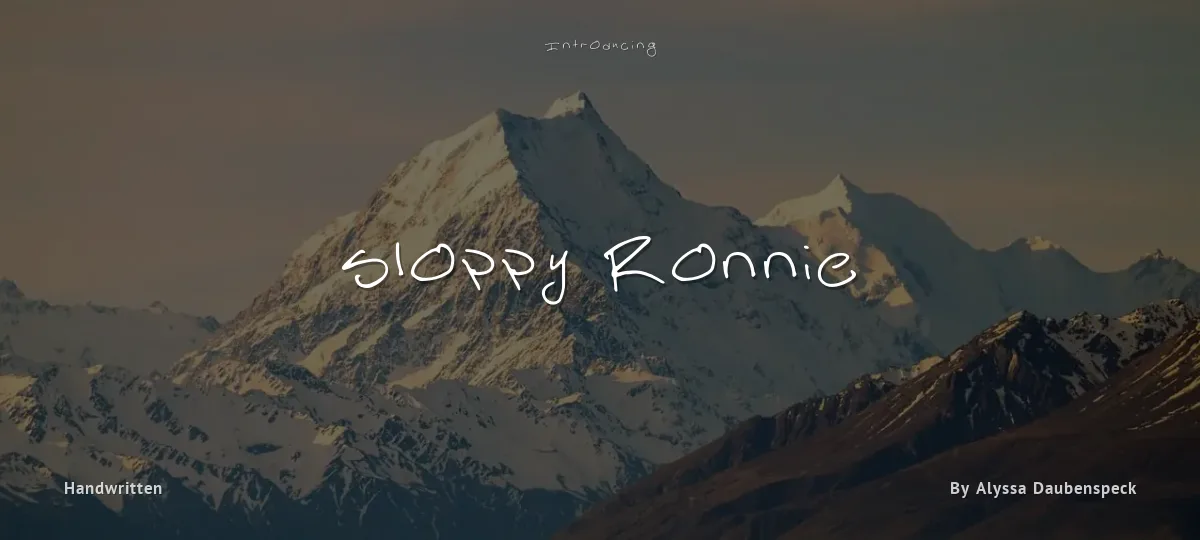 Sloppy Ronnie font preview