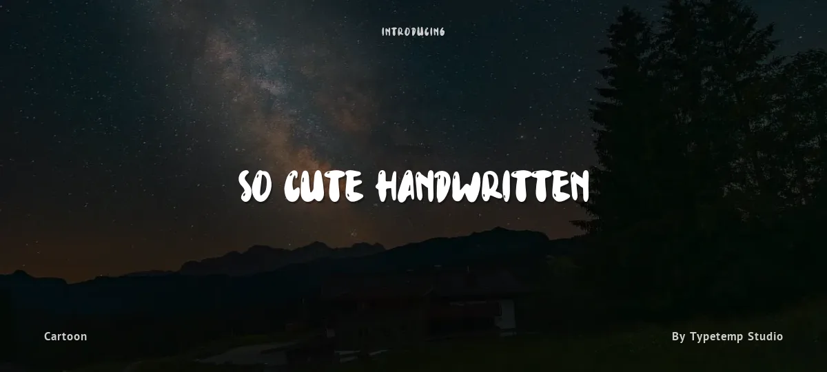 So Cute Handwritten font preview