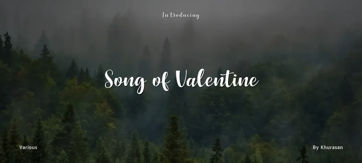 Song of Valentine font preview