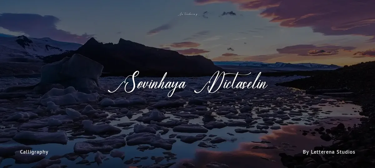Sovinhaya Dictaselin font preview