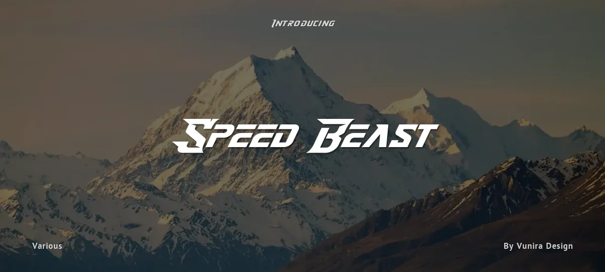 Speed Beast font preview