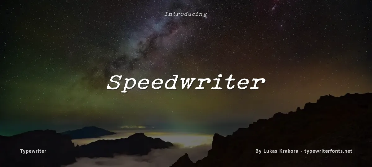 Speedwriter font preview