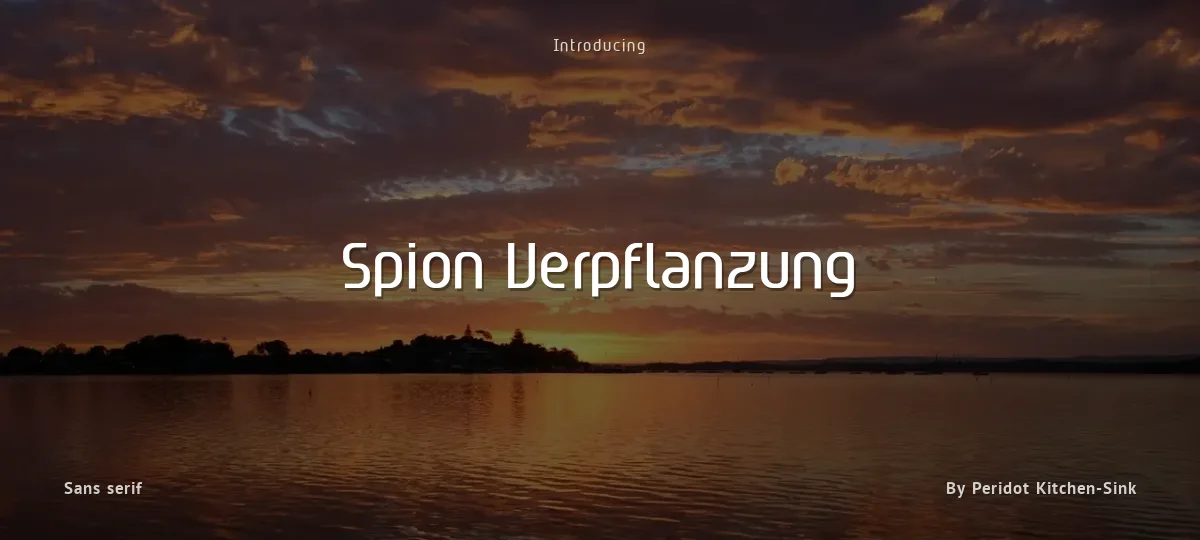 Spion Verpflanzung font preview
