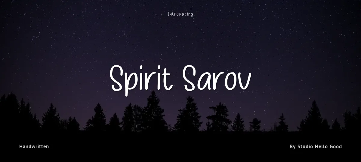 Spirit Sarov font preview