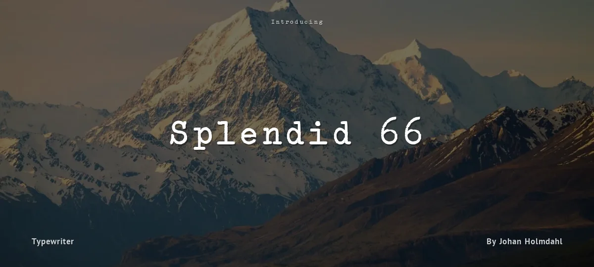 Splendid 66 font preview