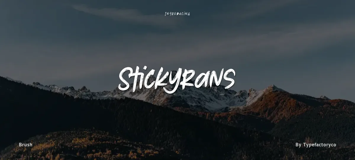 Stickyrans font preview