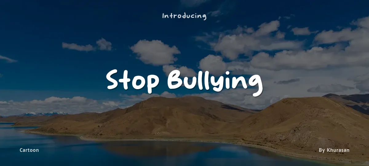Stop Bullying font preview