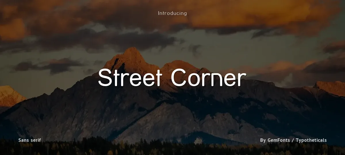 Street Corner font preview