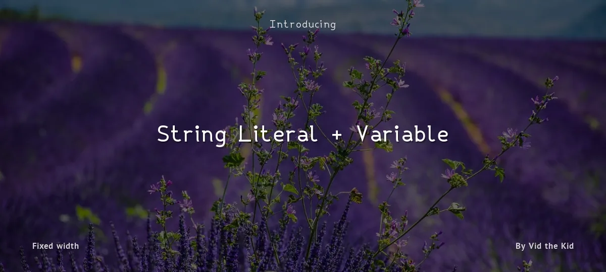 String Literal + Variable font preview