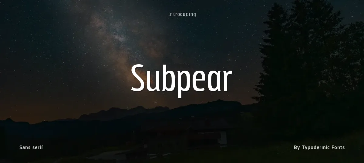 Subpear font preview