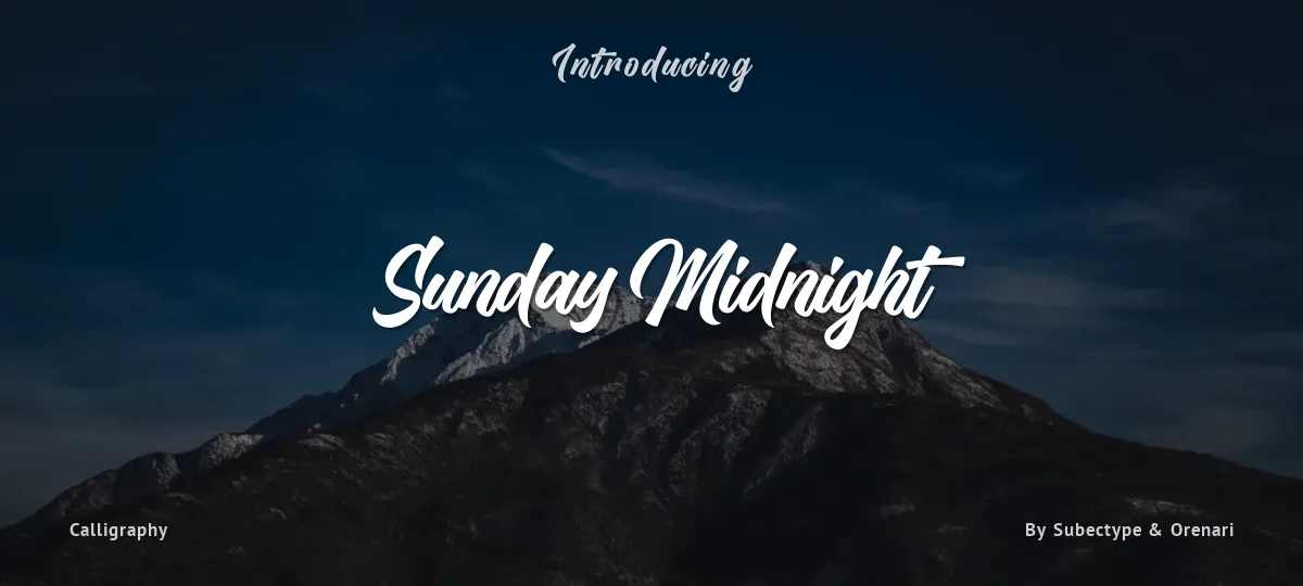 Sunday Midnight font preview