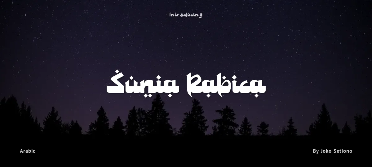 Sunia Rabica font preview
