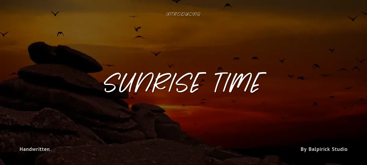 Sunrise Time font preview
