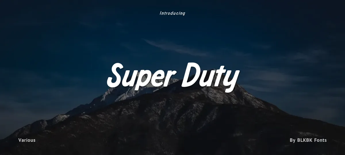 Super Duty font preview