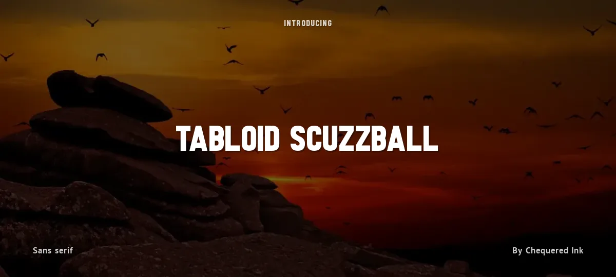 Tabloid Scuzzball font preview