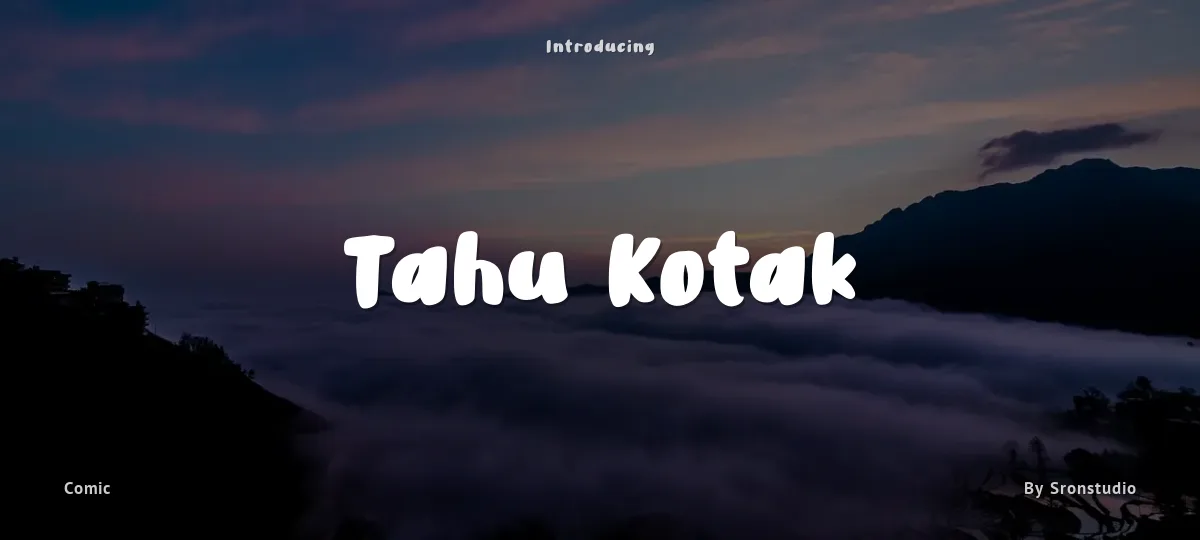 Tahu Kotak font preview