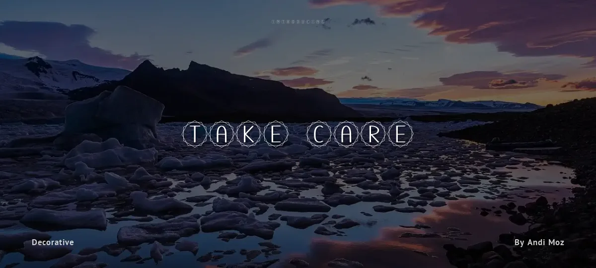 Take Care font preview