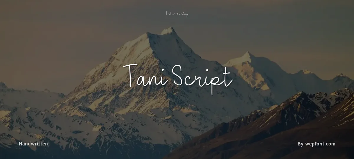 Tani Script font preview