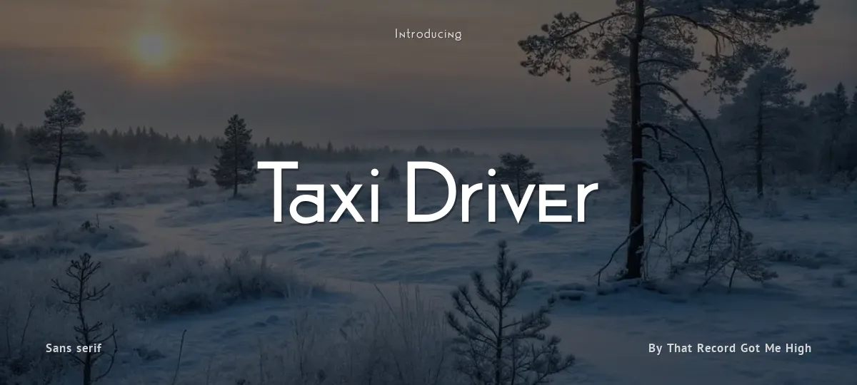 Taxi Driver font preview