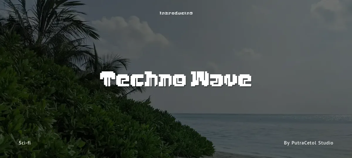 Techno Wave font preview