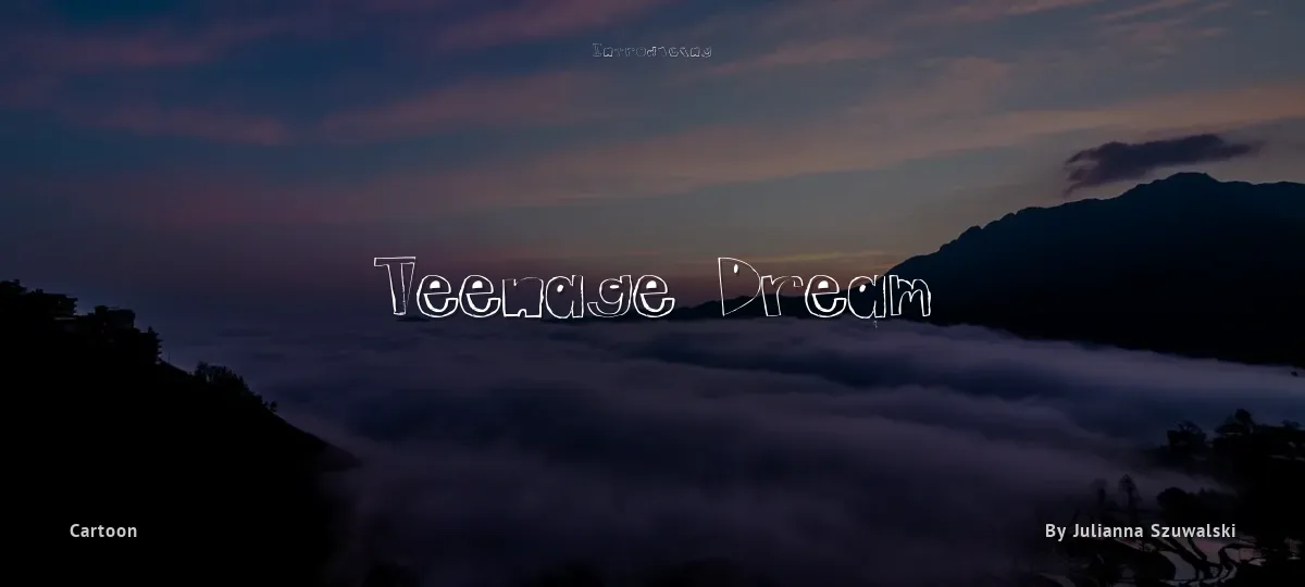 Teenage Dream font preview