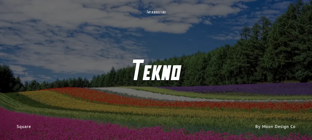 Tekno font preview