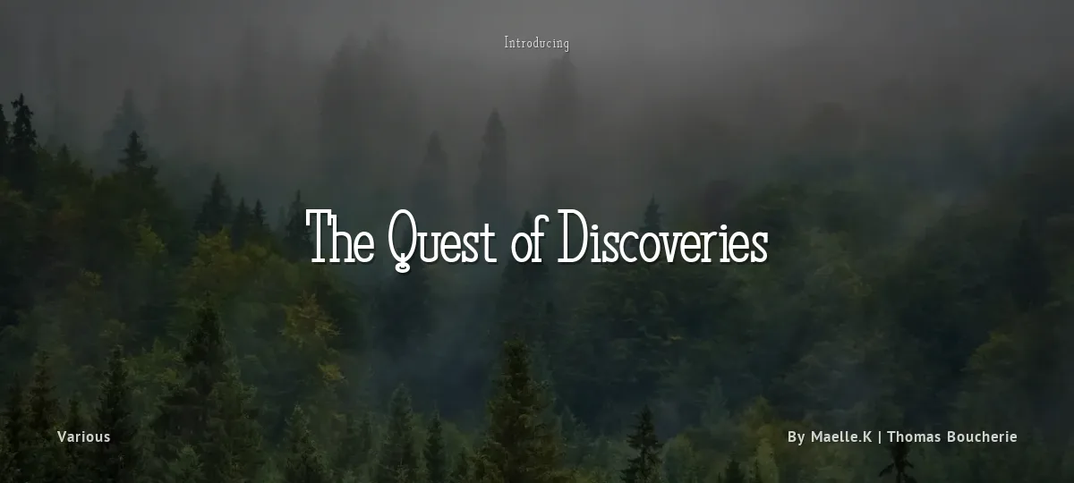 The Quest of Discoveries font preview