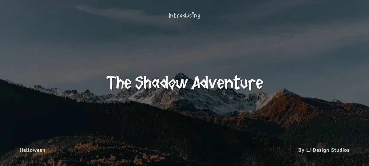 The Shadow Adventure font preview