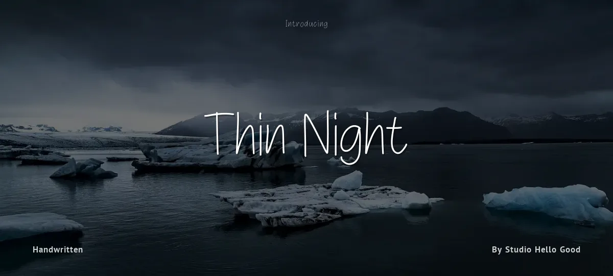 Thin Night font preview