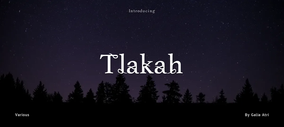 Tlakah font preview