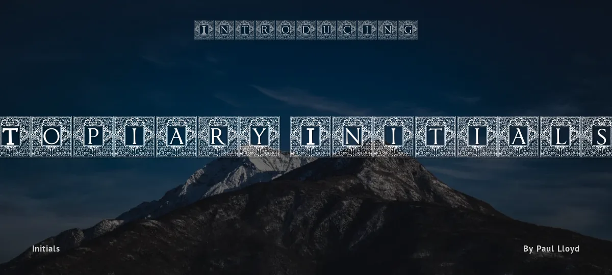 Topiary Initials font preview