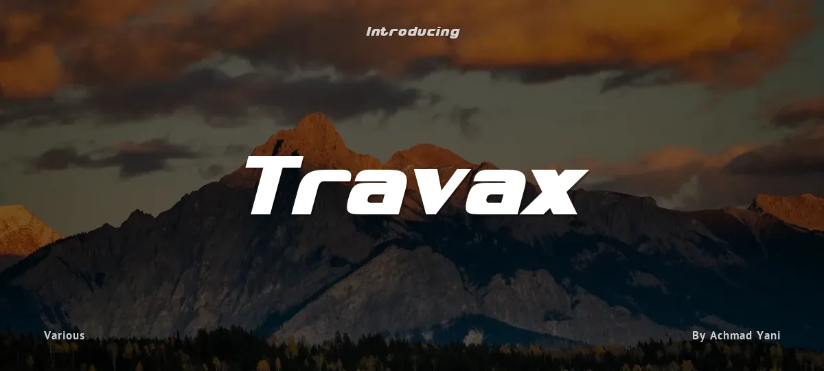 Travax font preview
