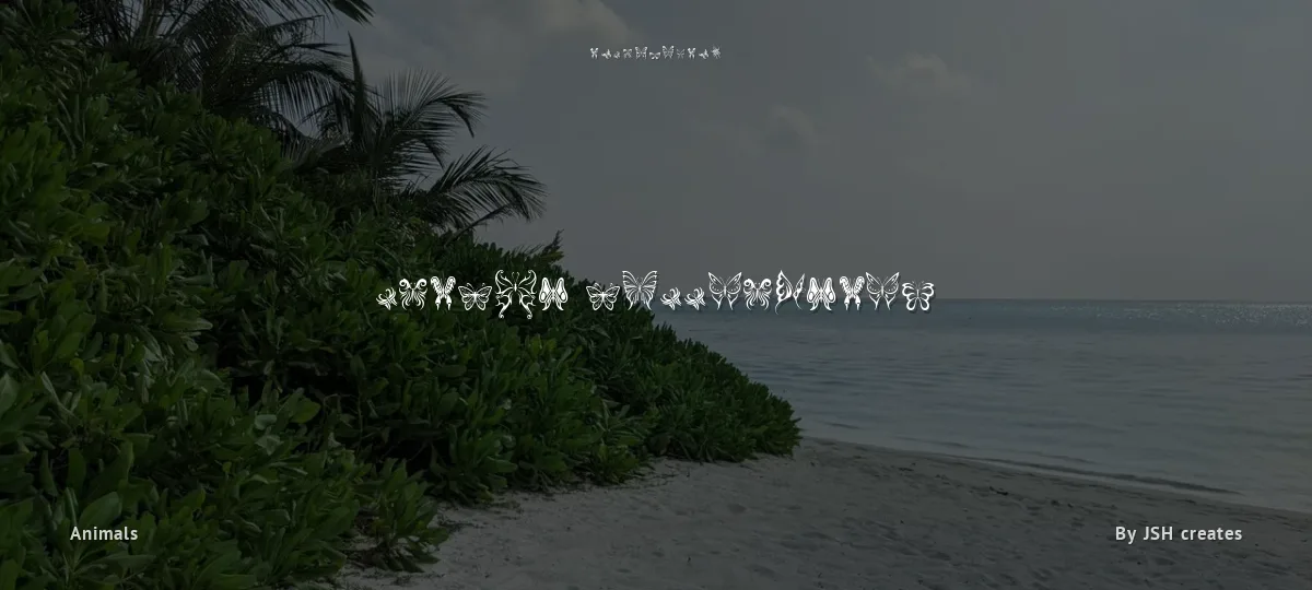 Tribal Butterflies font preview