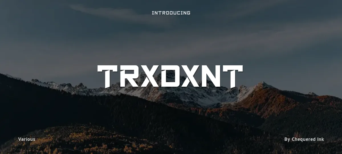 Trxdxnt font preview
