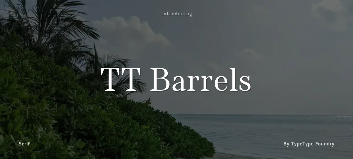 TT Barrels font preview