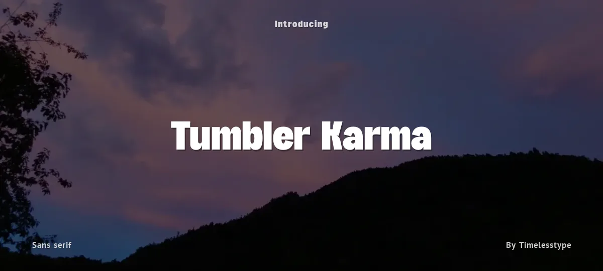 Tumbler Karma font preview